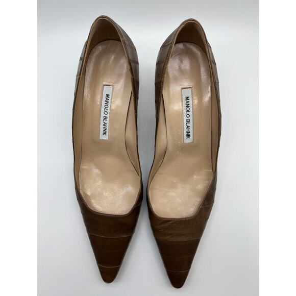 Manolo Blahnik Brown Kitten Heels EU size 40 - Picture 2 of 8
